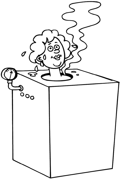 Lady in steam bath vinyl sticker. Customize on line. Personal Hygiene 071-0105